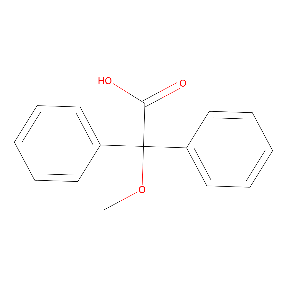 Diphenylmethoxyacetic acid molecular structure, CAS 7475-61-8