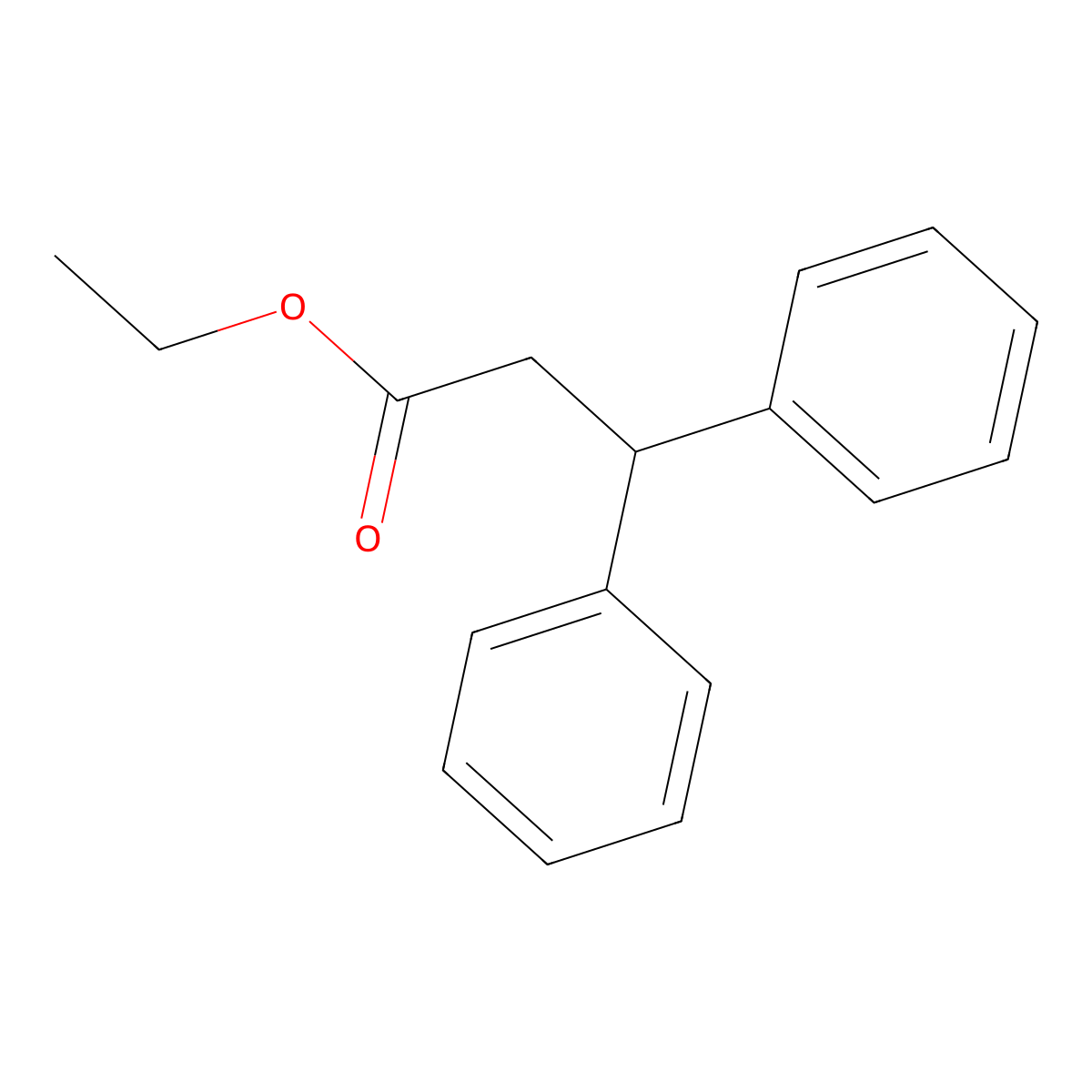 Ethyl 3,3-diphenylpropanoate molecular structure, CAS 7476-18-8
