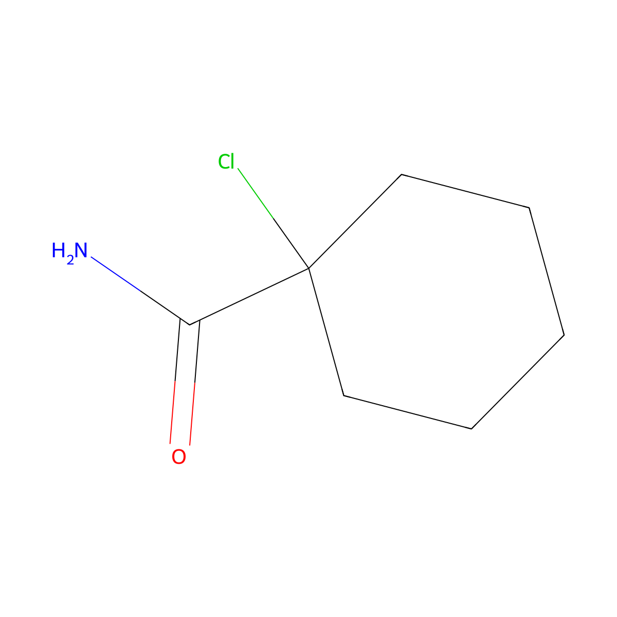 1-Chlorocyclohexane-1-carboxamide molecular structure, CAS 7476-58-6