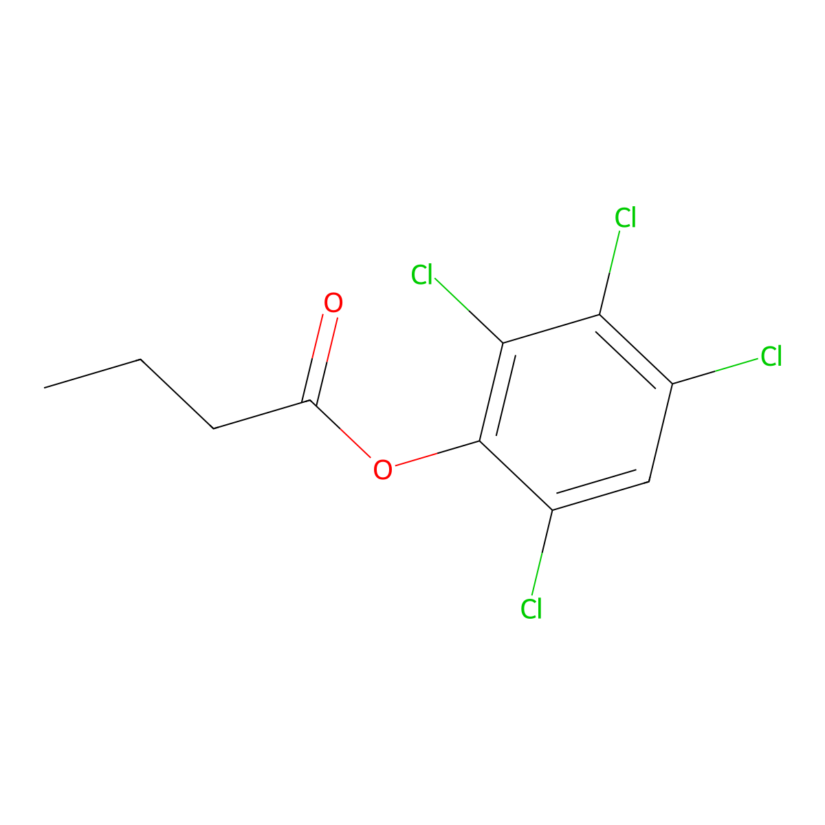 Butyric acid, 2,3,4,6-tetrachlorophenyl ester molecular structure, CAS 7476-82-6