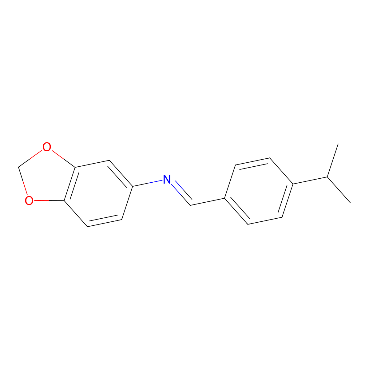 N-(1,3-benzodioxol-5-yl)-1-(4-propan-2-ylphenyl)methanimine molecular structure, CAS 74760-63-7