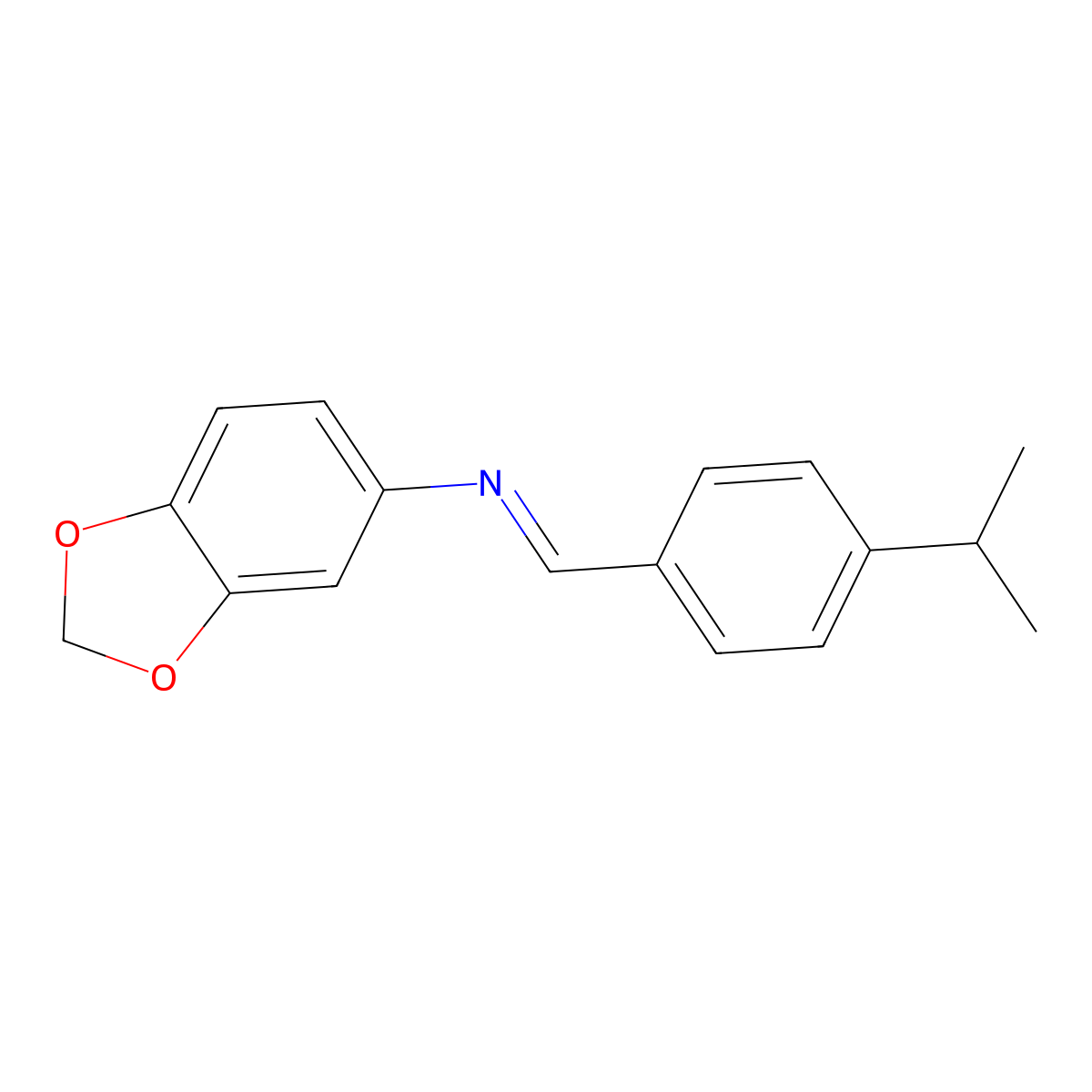 N-(1,3-benzodioxol-5-yl)-1-(4-propan-2-ylphenyl)methanimine molecular structure, CAS 74760-63-7