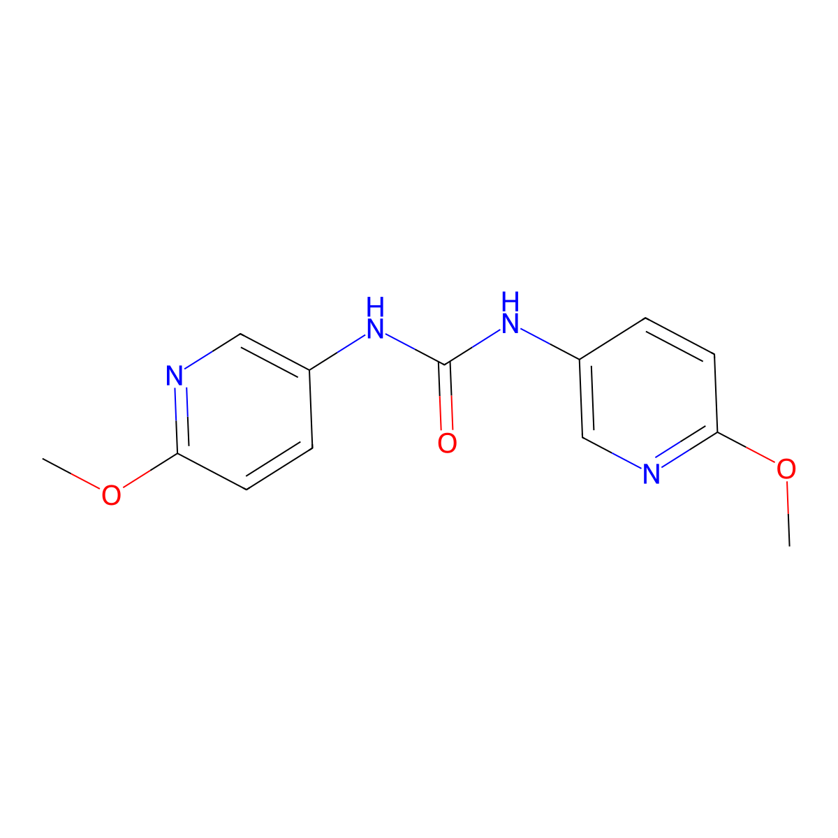 1,3-Bis(6-methoxypyridin-3-yl)urea molecular structure, CAS 74763-58-9