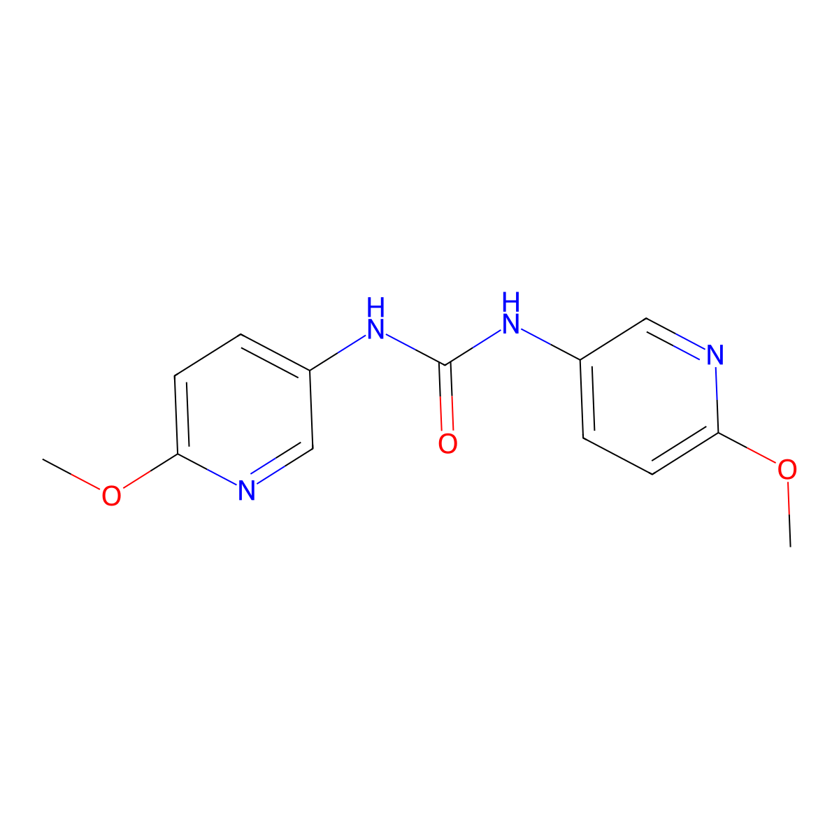 1,3-Bis(6-methoxypyridin-3-yl)urea molecular structure, CAS 74763-58-9