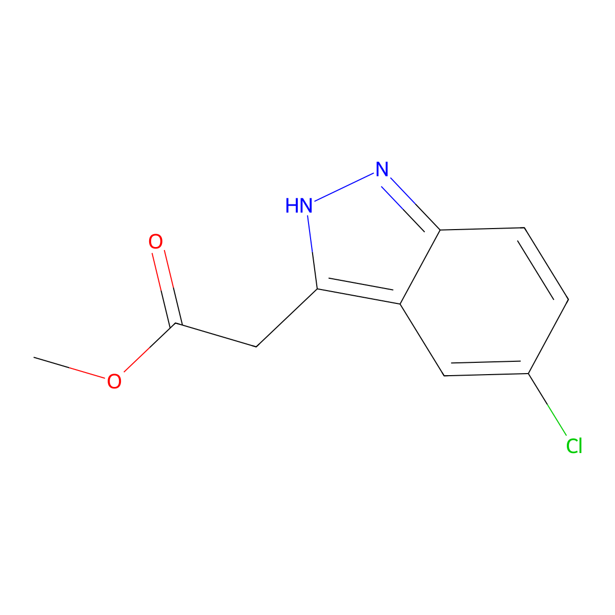 Methyl 2-(5-chloro-1H-indazol-3-yl)acetate molecular structure, CAS 74767-91-2