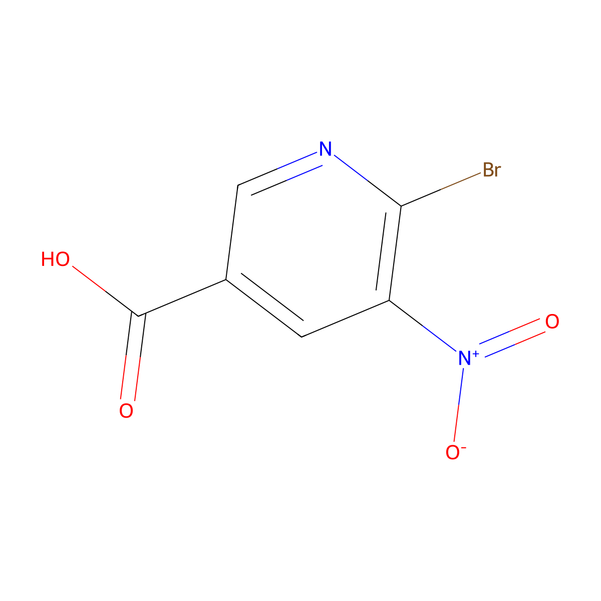 6-Bromo-5-nitropyridine-3-carboxylic acid molecular structure, CAS 7477-09-0