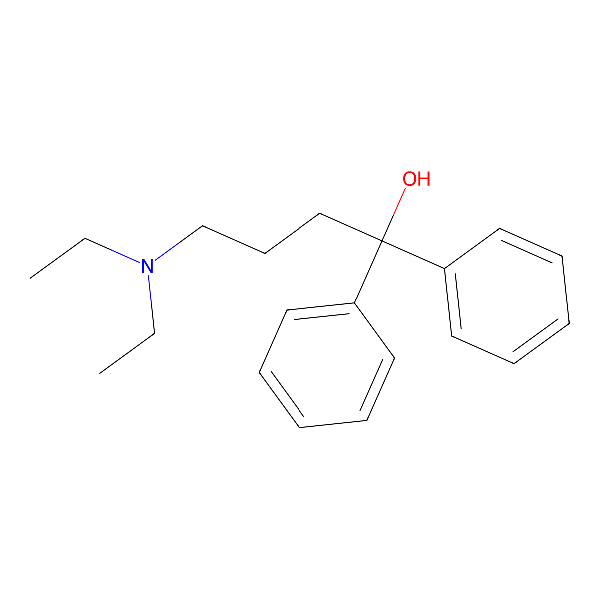 4-(Diethylamino)-1,1-diphenylbutan-1-ol molecular structure, CAS 7477-18-1