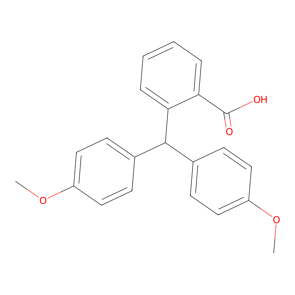2-[Bis(4-methoxyphenyl)methyl]benzoic acid molecular structure, CAS 7477-32-9