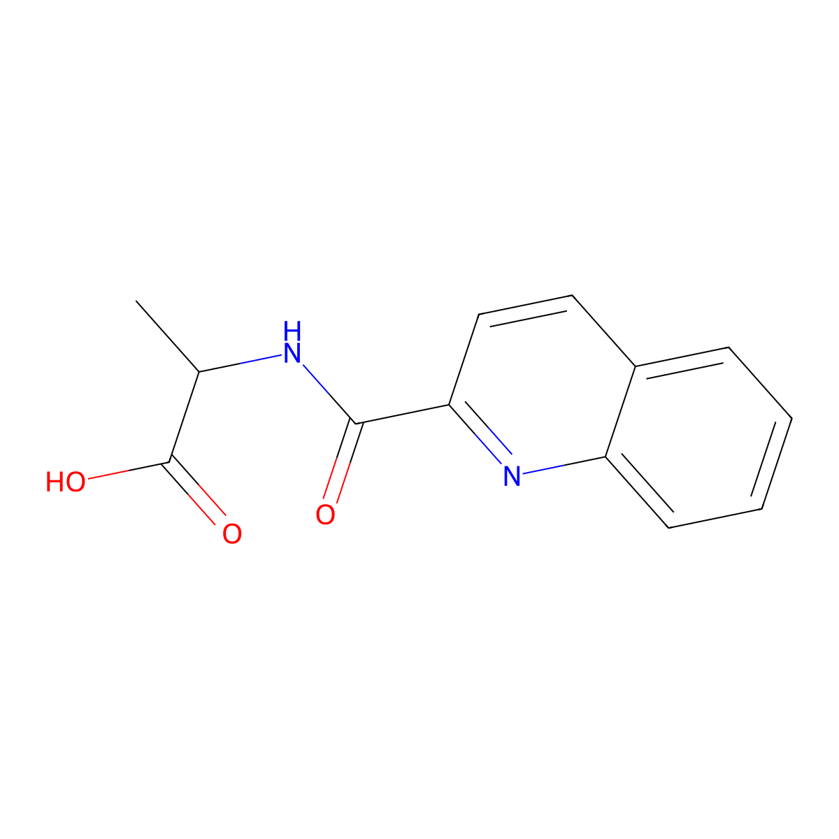 2-(Quinoline-2-carbonylamino)propanoic acid molecular structure, CAS 7477-44-3