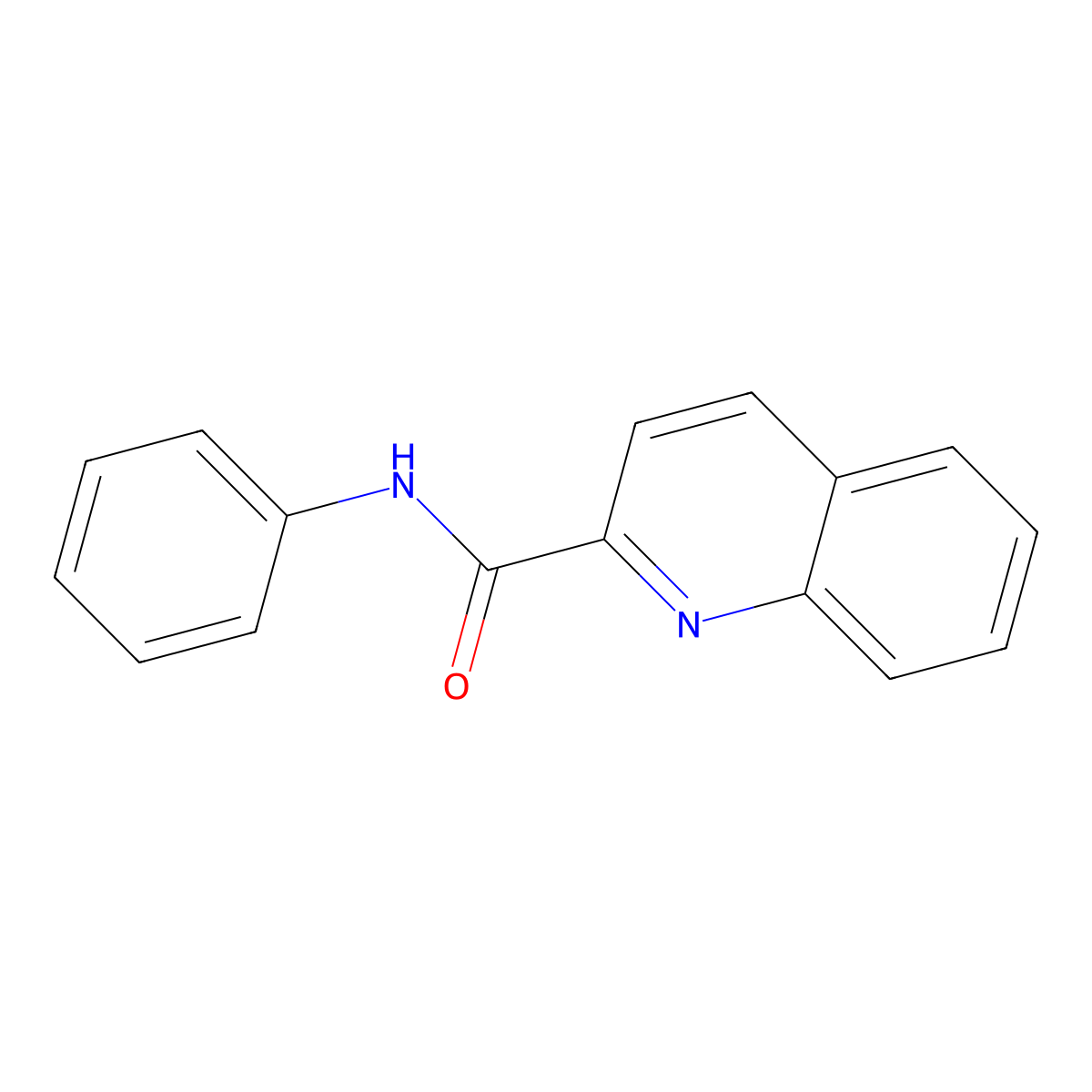 N-phenylquinoline-2-carboxamide molecular structure, CAS 7477-46-5