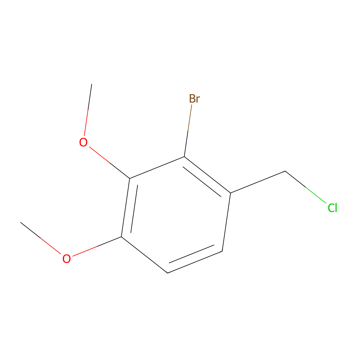 2-Bromo-1-(chloromethyl)-3,4-dimethoxybenzene molecular structure, CAS 7477-50-1