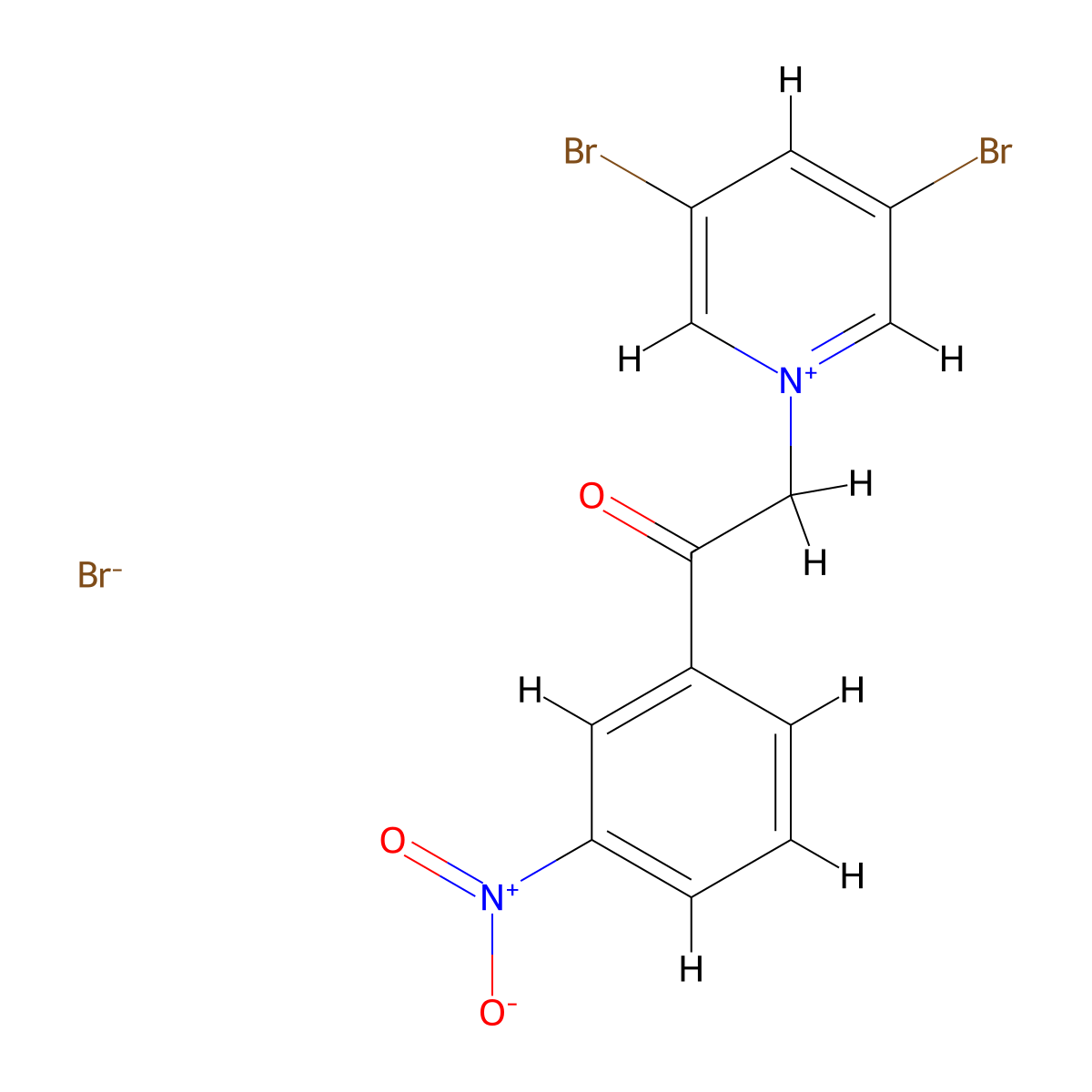 3,5-Dibromo-1-[2-(3-nitrophenyl)-2-oxoethyl]pyridin-1-ium bromide molecular structure, CAS 7477-72-7