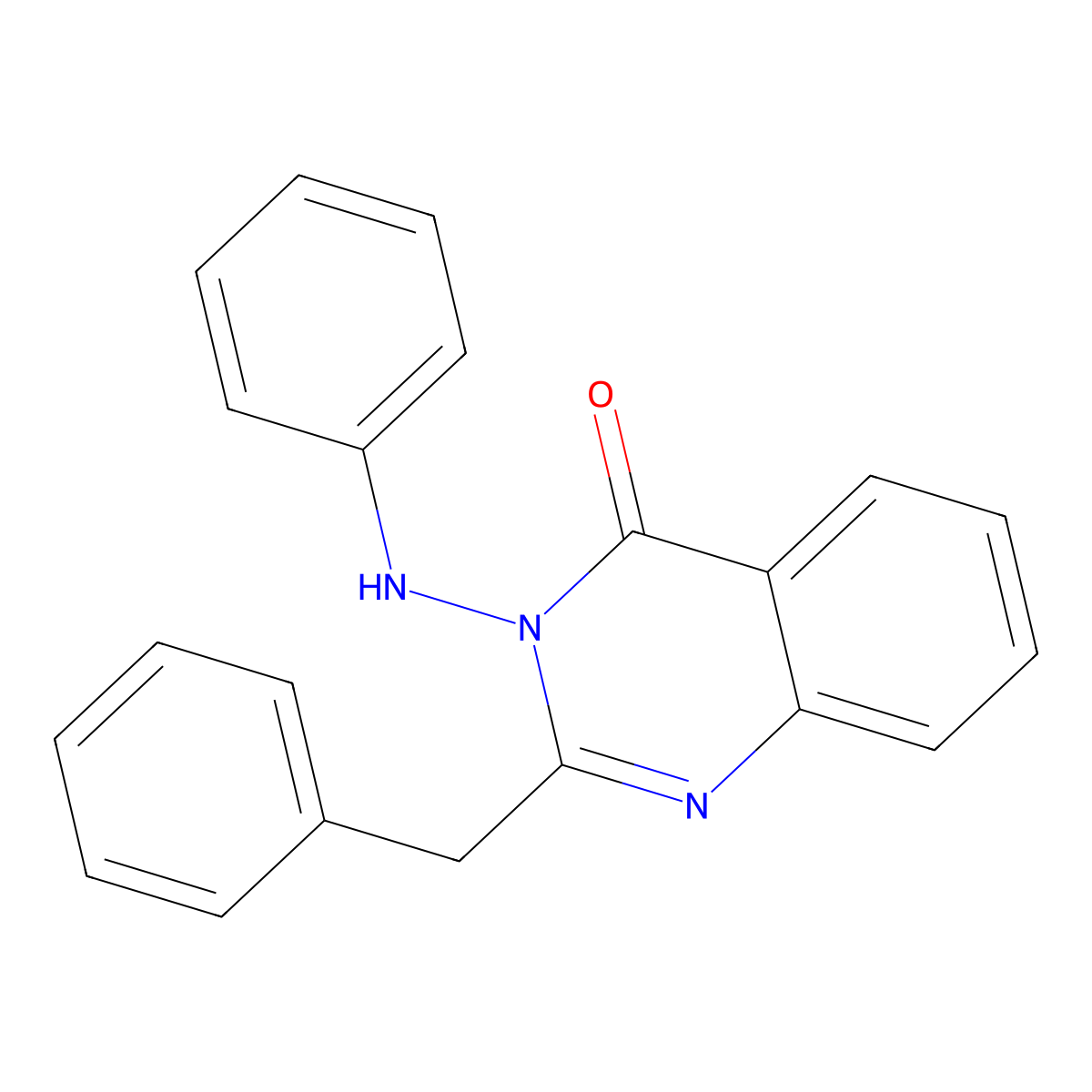2-benzyl-3-(phenylamino)quinazolin-4(3H)-one molecular structure, CAS 74772-60-4