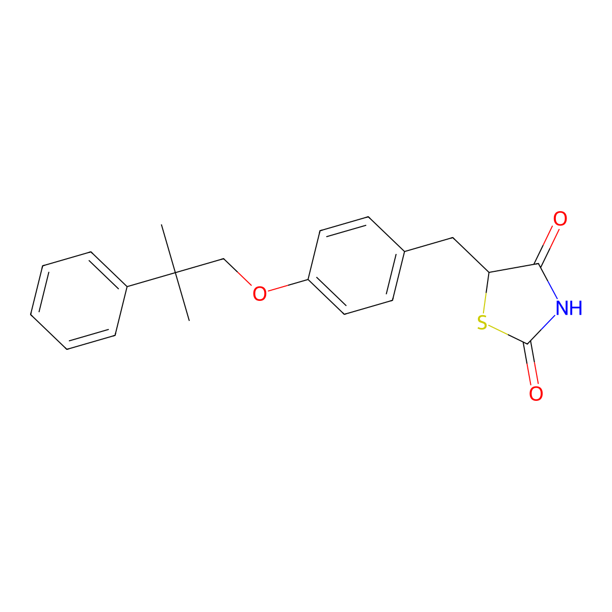 5-((4-(2-Methyl-2-phenylpropoxy)phenyl)methyl)-2,4-thiazolidinedione molecular structure, CAS 74772-68-2