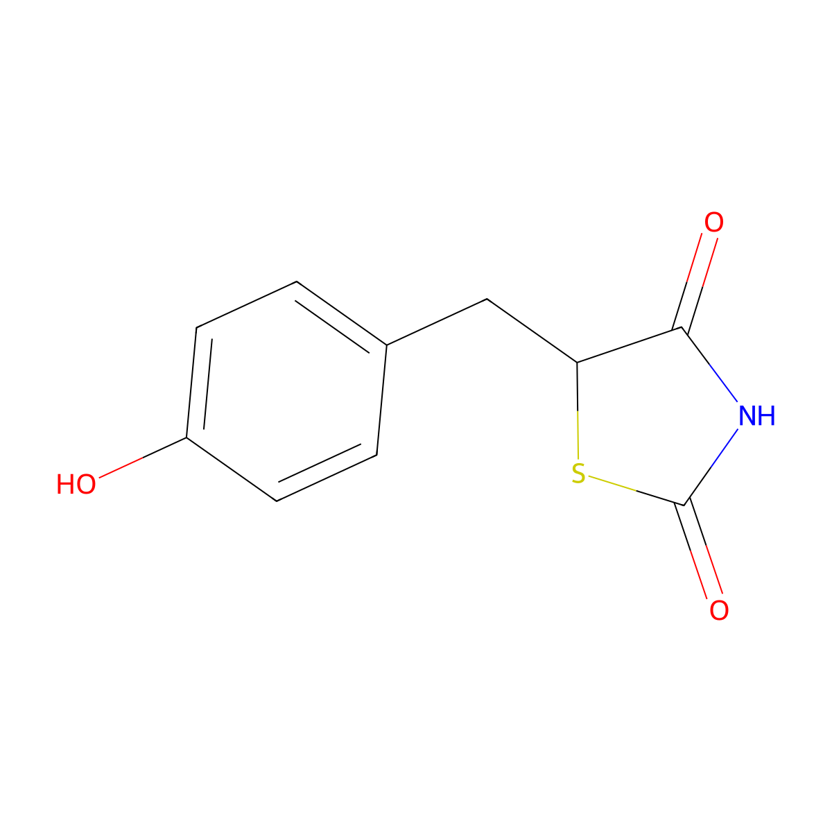 5-(4-Hydroxybenzyl)thiazolidine-2,4-dione molecular structure, CAS 74772-78-4