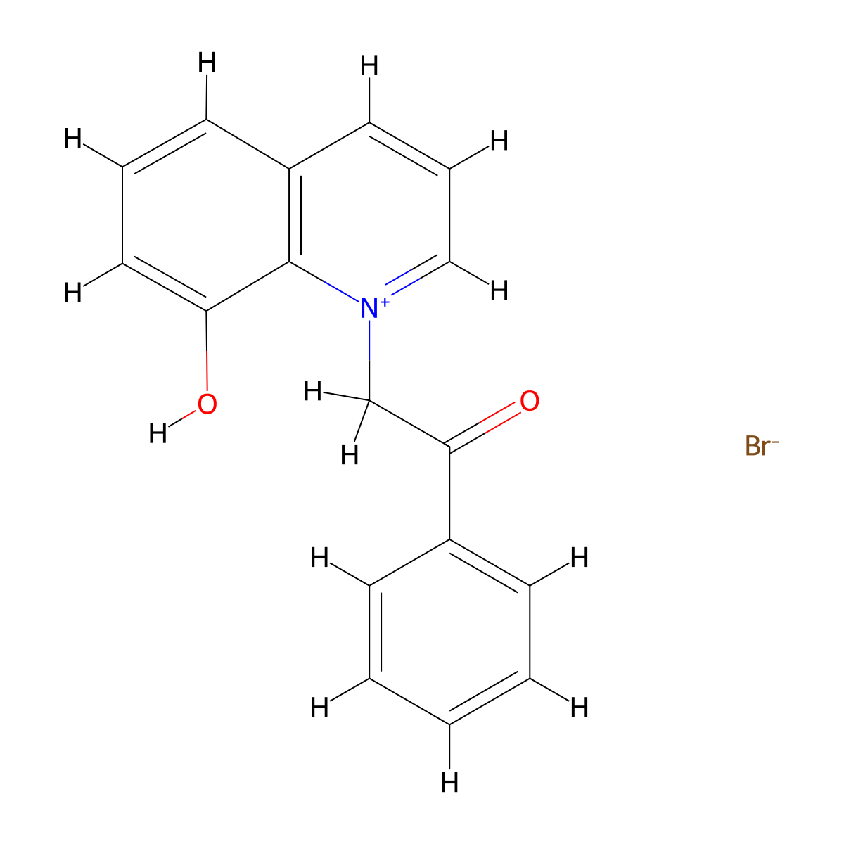 8-Hydroxy-1-(2-oxo-2-phenylethyl)quinolin-1-ium bromide molecular structure, CAS 7478-20-8