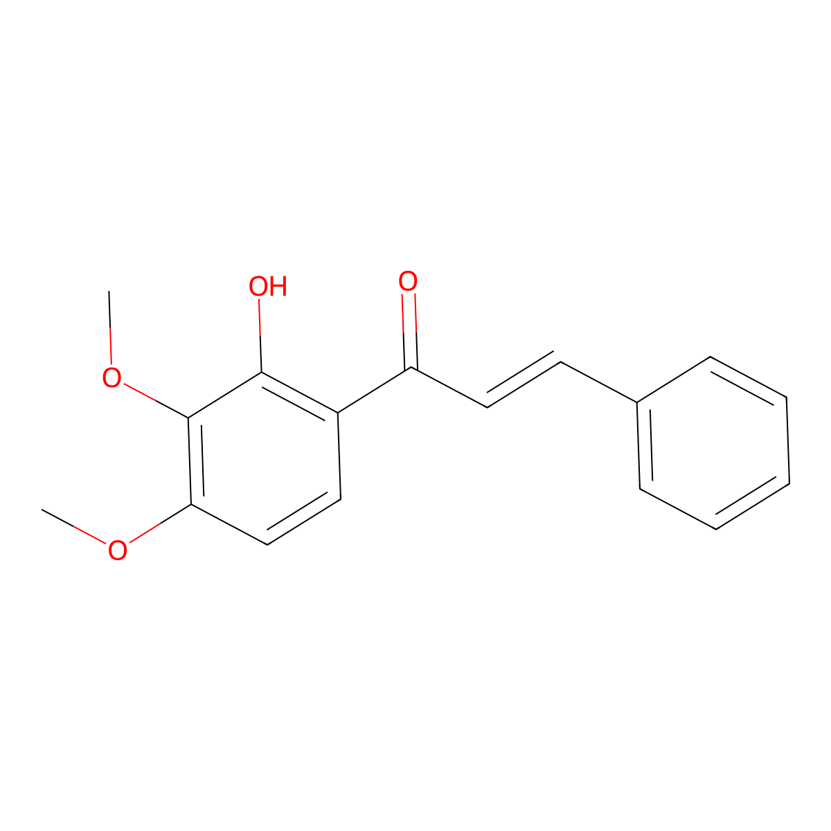 1-(2-Hydroxy-3,4-dimethoxyphenyl)-3-phenylprop-2-en-1-one molecular structure, CAS 7478-65-1