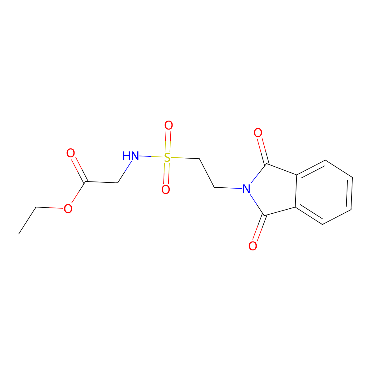 Ethyl 2-[2-(1,3-dioxoisoindol-2-yl)ethylsulfonylamino]acetate molecular structure, CAS 7478-86-6