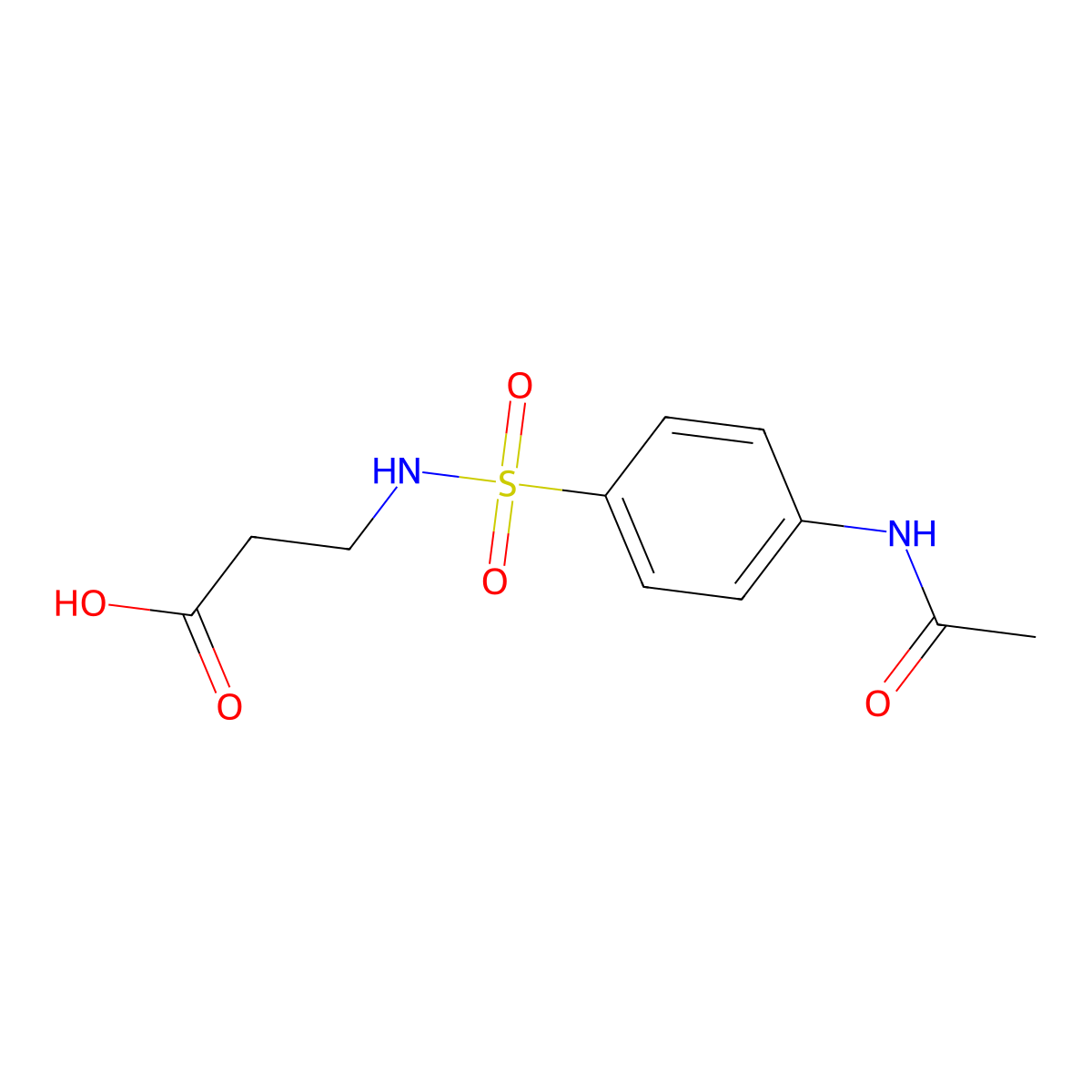 3-(4-Acetamidobenzenesulfonamido)propanoic acid molecular structure, CAS 7478-88-8