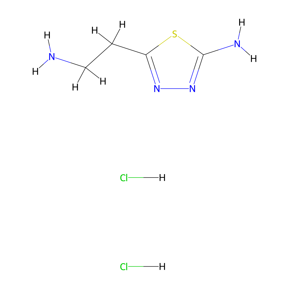 5-(2-Aminoethyl)-1,3,4-thiadiazol-2-amine dihydrochloride molecular structure, CAS 74784-47-7