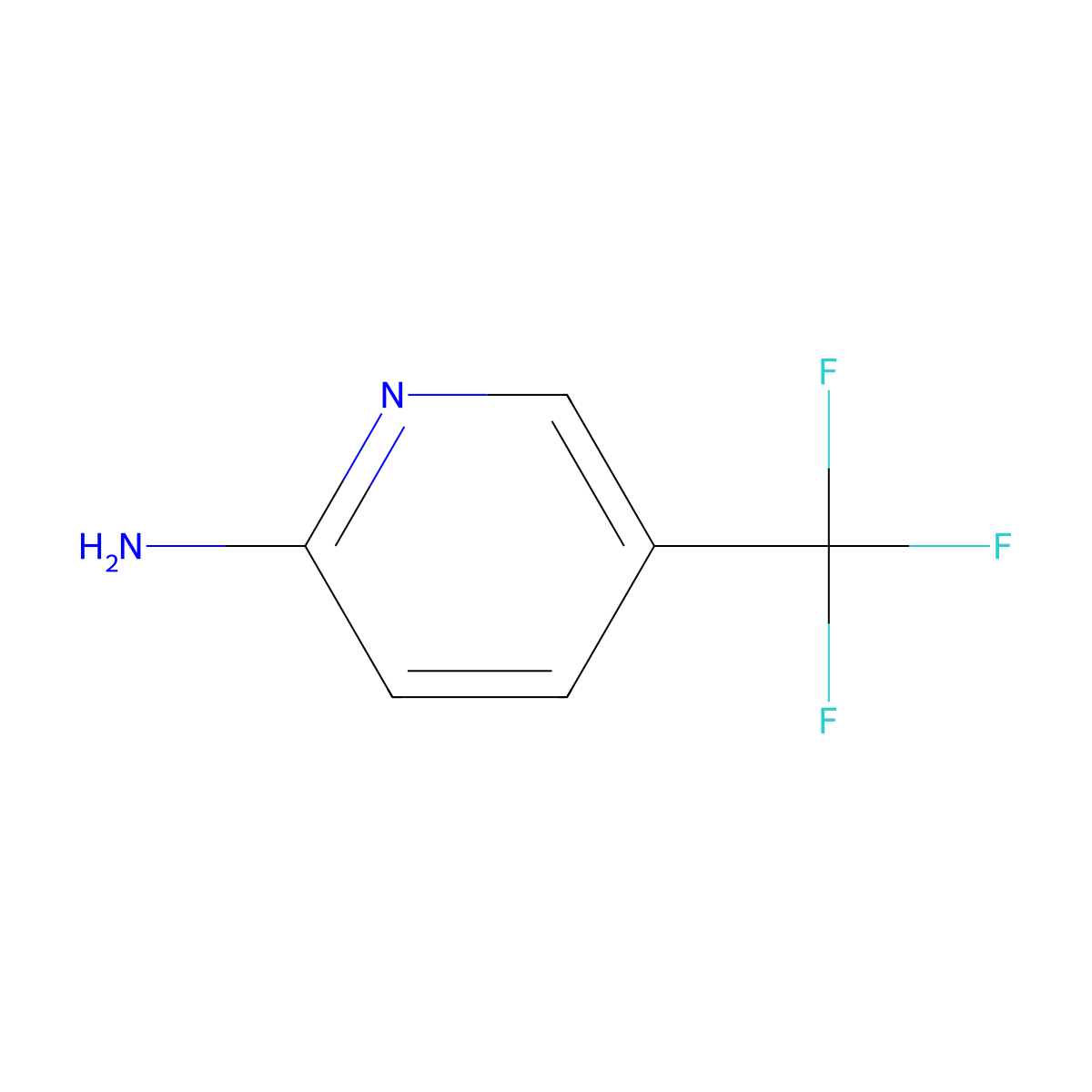 2-Amino-5-(trifluoromethyl)pyridine molecular structure, CAS 74784-70-6