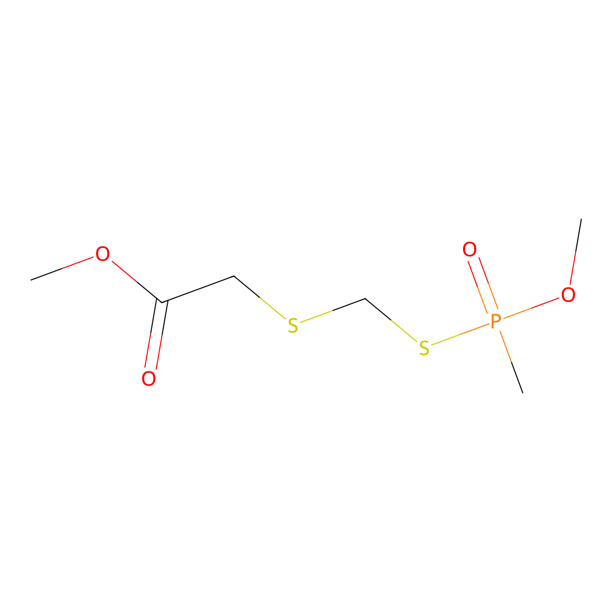 Acetic acid, 2-(mercaptomethylthio)-, methyl ester, S-ester with O-methyl methylphosphonothioate molecular structure, CAS 74789-22-3