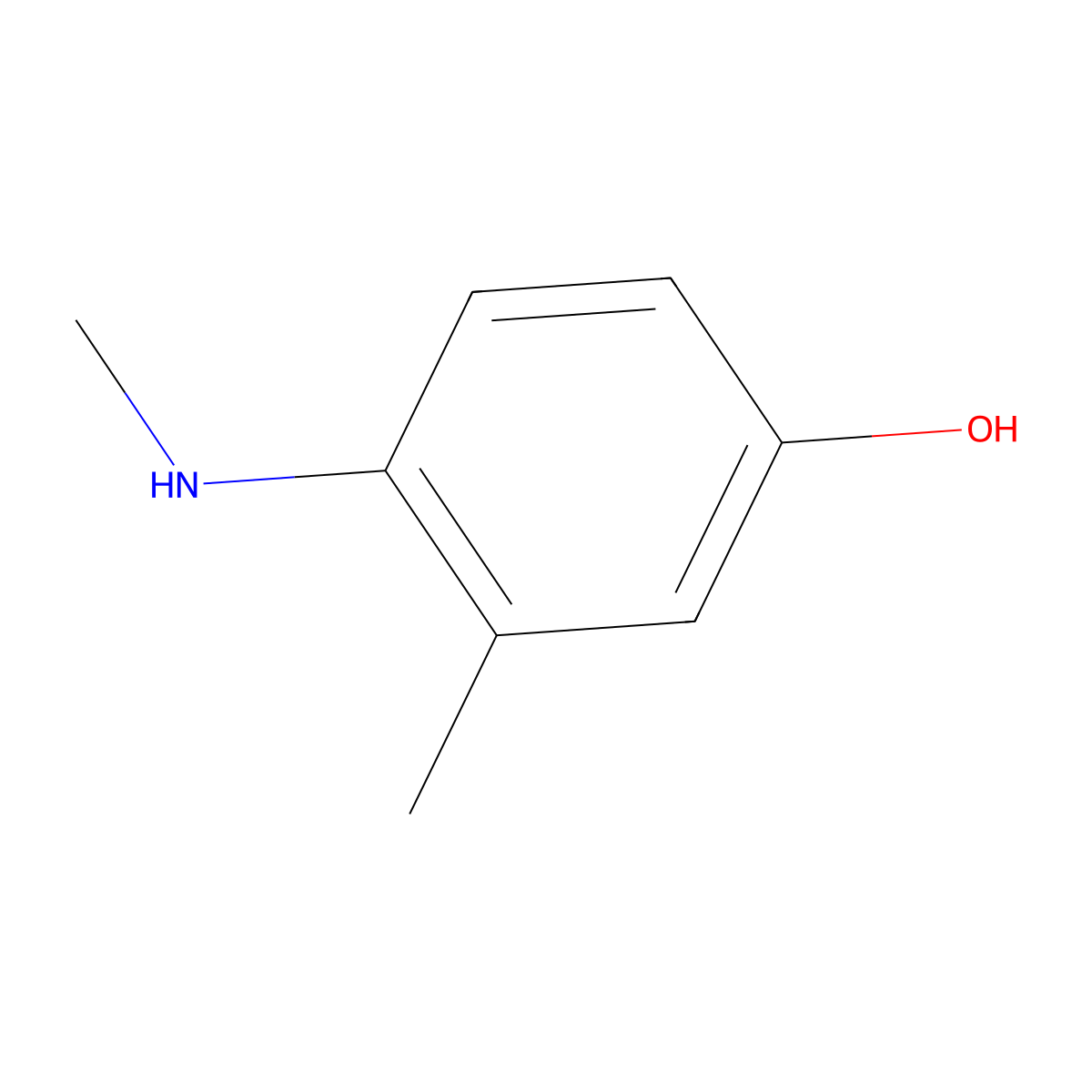 Phenol, 3-methyl-4-(methylamino)- molecular structure, CAS 74789-37-0