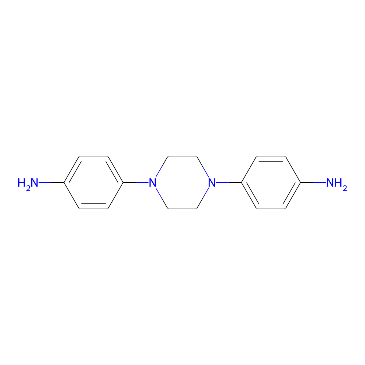 4,4'-(Piperazine-1,4-diyl)dianiline molecular structure, CAS 7479-12-1