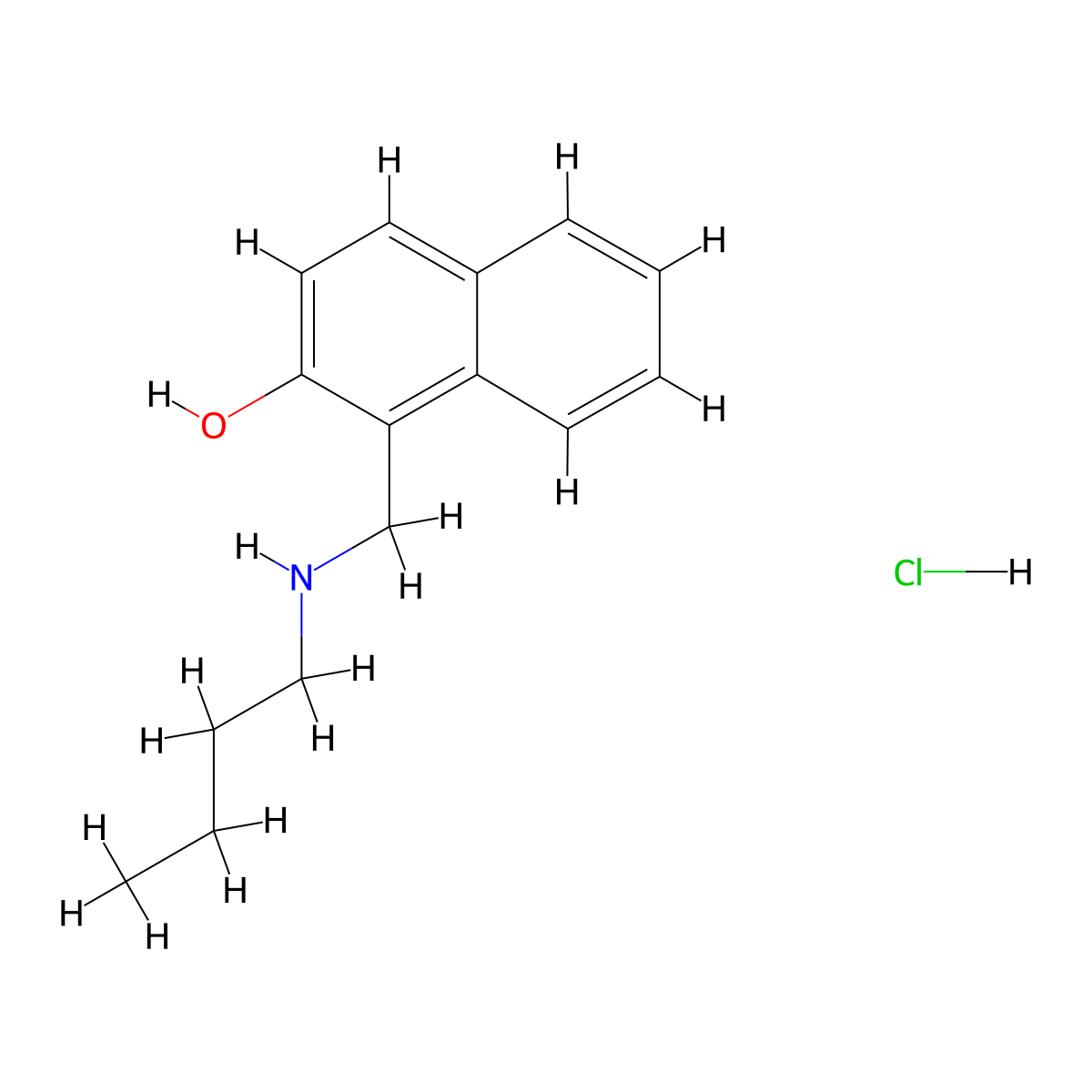 1-[(Butylamino)methyl]naphthalen-2-ol hydrochloride molecular structure, CAS 7479-34-7