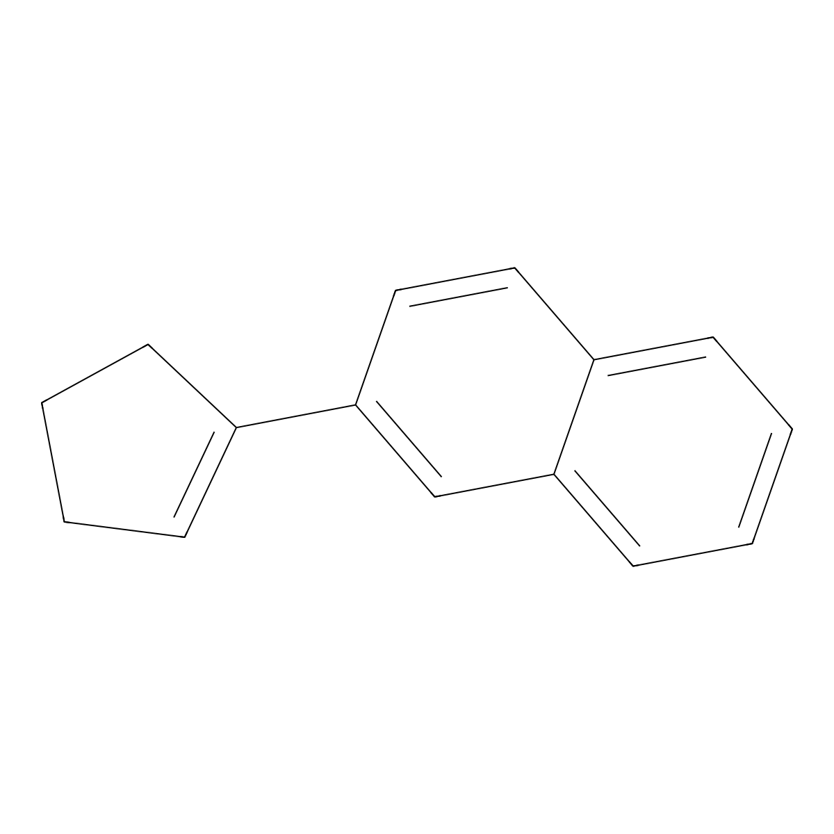 Naphthalene, 2-(1-cyclopenten-1-yl)- molecular structure, CAS 74793-18-3