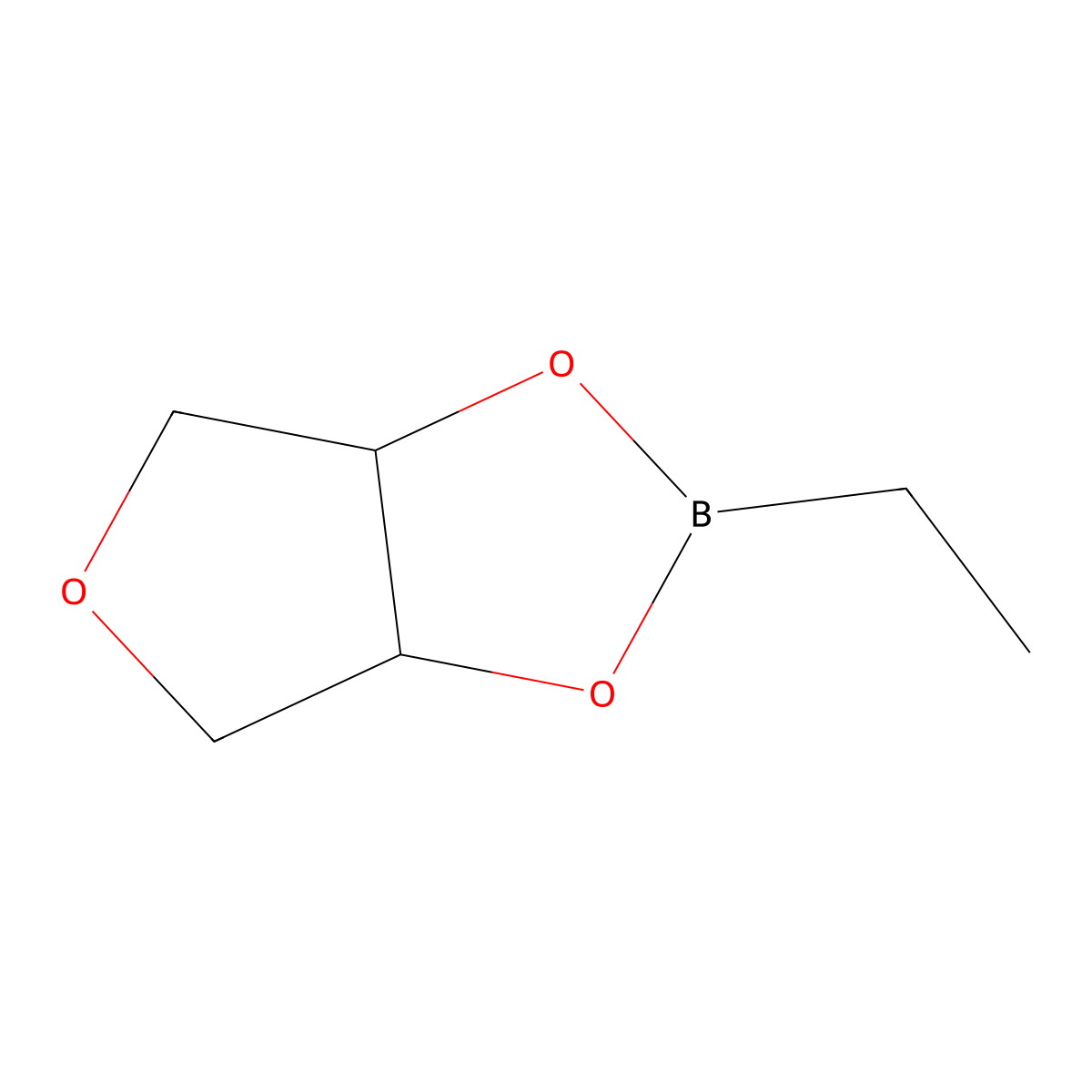 (3aS,6aR)-2-Ethyltetrahydrofuro[3,4-d]-1,3,2-dioxaborole molecular structure, CAS 74793-57-0