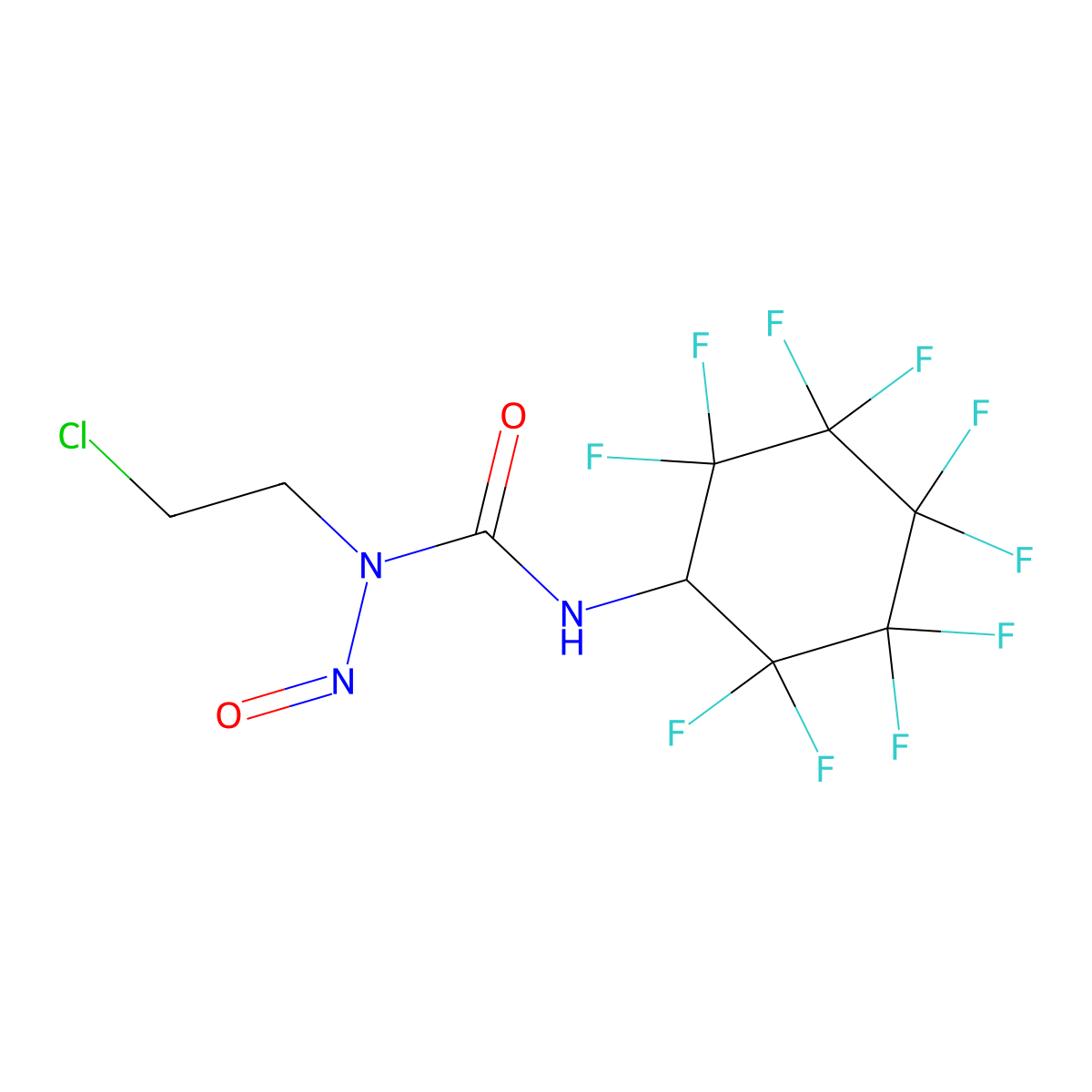 1-(2-Chloroethyl)-3-(2,2,3,3,4,4,5,5,6,6-decafluorocyclohexyl)-1-nitrosourea molecular structure, CAS 74795-00-9