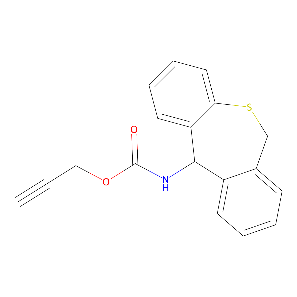 Carbamic acid, (6,11-dihydrodibenzo(b,e)thiepin-11-yl)-, 2-propynyl ester molecular structure, CAS 74797-21-0
