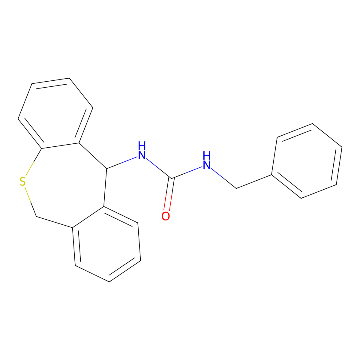 Urea, N-(6,11-dihydrodibenzo(b,e)thiepin-11-yl)-N'-(phenylmethyl)- molecular structure, CAS 74797-28-7