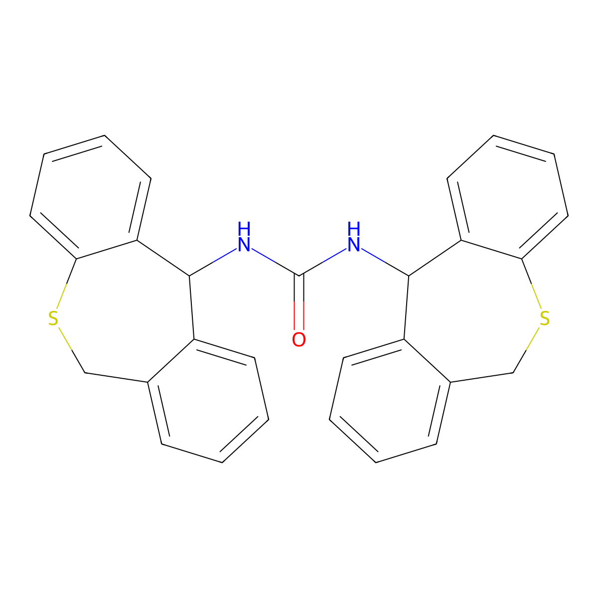Urea, N,N'-bis(6,11-dihydrodibenzo(b,e)thiepin-11-yl)- molecular structure, CAS 74797-32-3