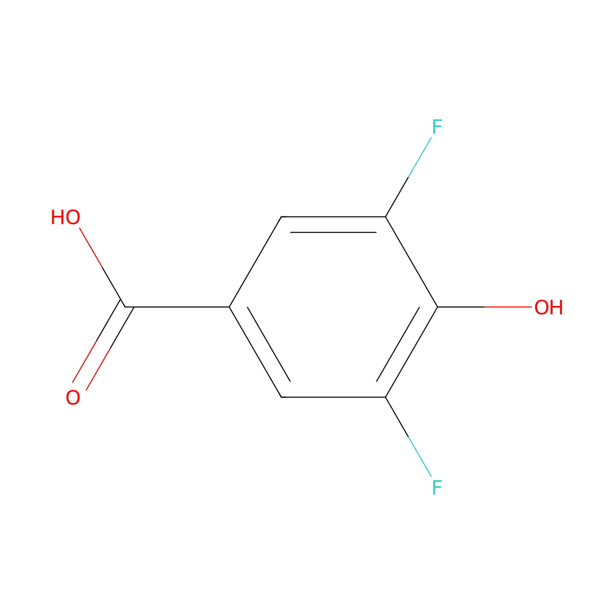 3,5-Difluoro-4-hydroxybenzoic acid molecular structure, CAS 74799-63-6