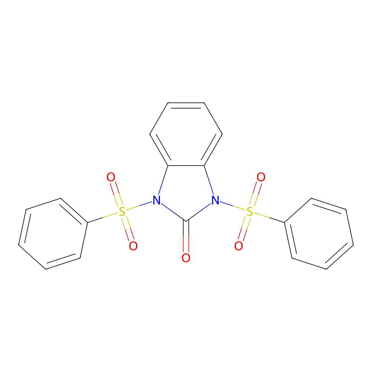 1,3-Dihydro-1,3-bis(phenylsulfonyl)-2H-benzimidazol-2-one molecular structure, CAS 748-53-8