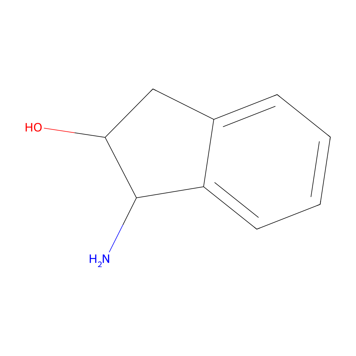 cis-1-Amino-2,3-dihydro-1H-inden-2-ol molecular structure, CAS 7480-35-5