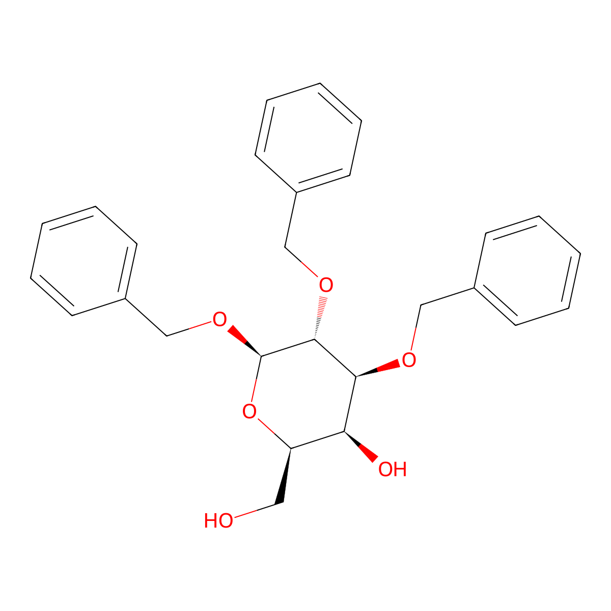 1,2,3-Tri-O-benzyl-b-D-galactopyranoside molecular structure, CAS 74801-06-2