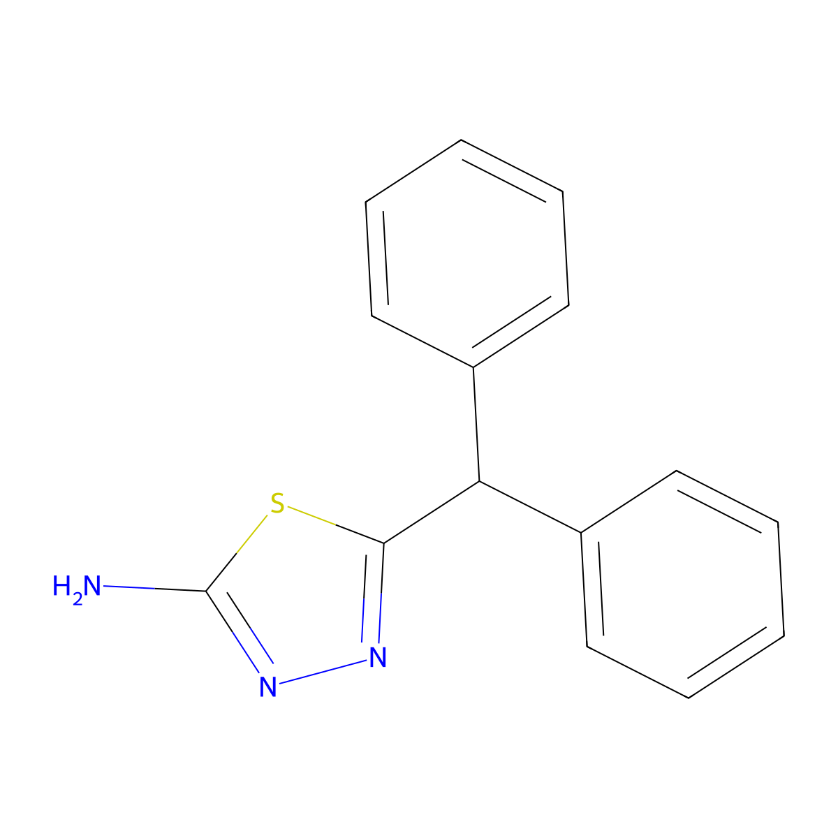 5-Benzhydryl-[1,3,4]thiadiazol-2-ylamine molecular structure, CAS 74801-72-2