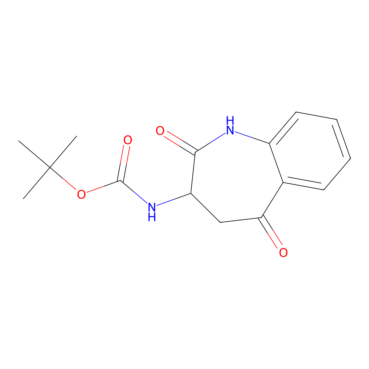 tert-Butyl (S)-(2,5-dioxo-2,3,4,5-tetrahydro-1H-benzo[b]azepin-3-yl)carbamate molecular structure, CAS 74802-29-2
