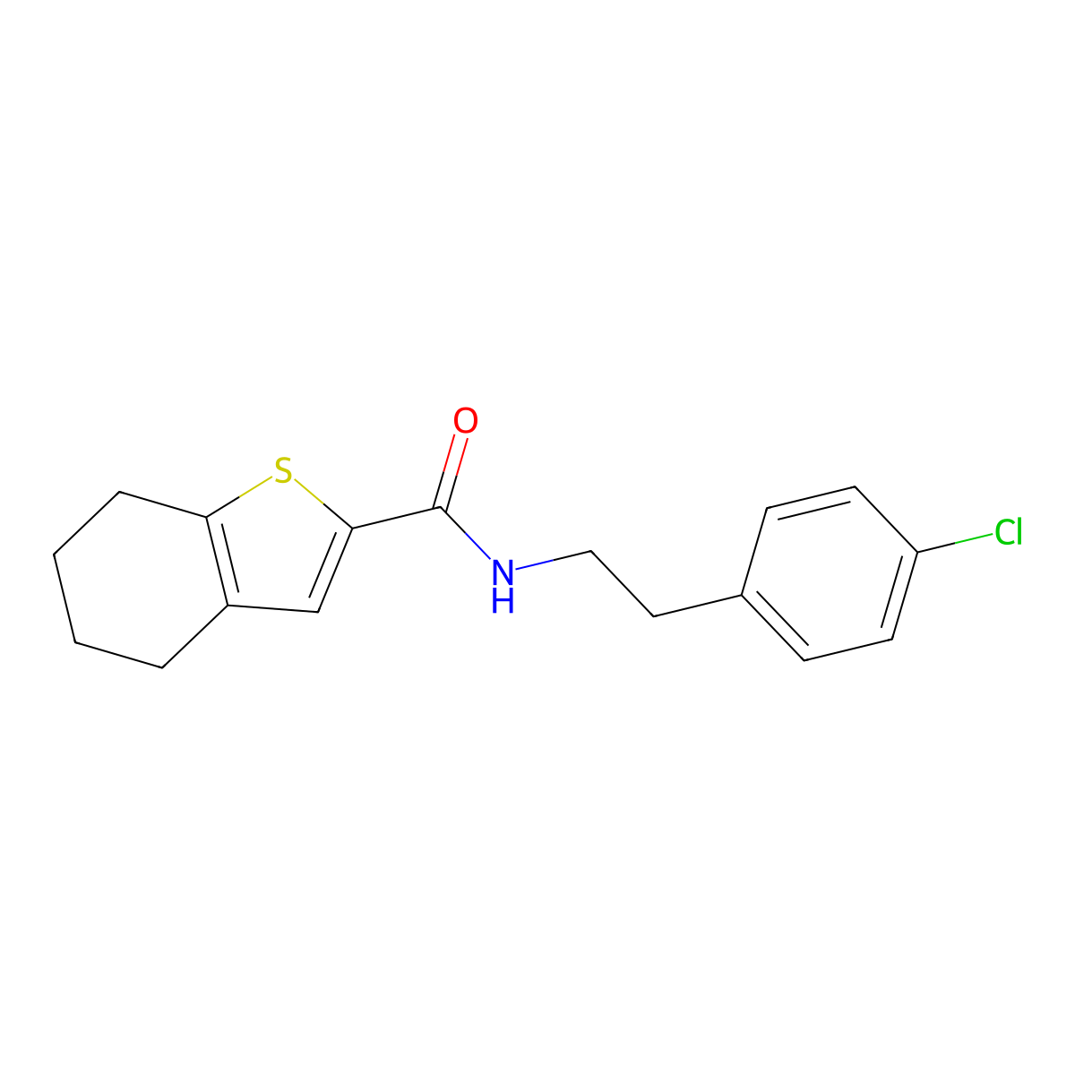 N-[2-(4-chlorophenyl)ethyl]-4,5,6,7-tetrahydro-1-benzothiophene-2-carboxamide molecular structure, CAS 748026-25-7