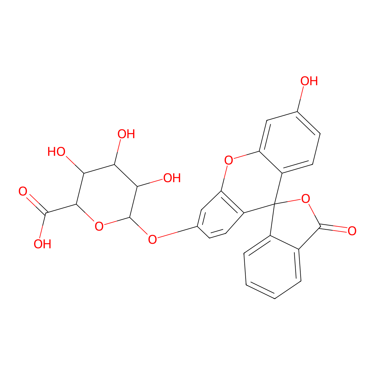 Fluorescein glucuronide molecular structure, CAS 74804-84-5