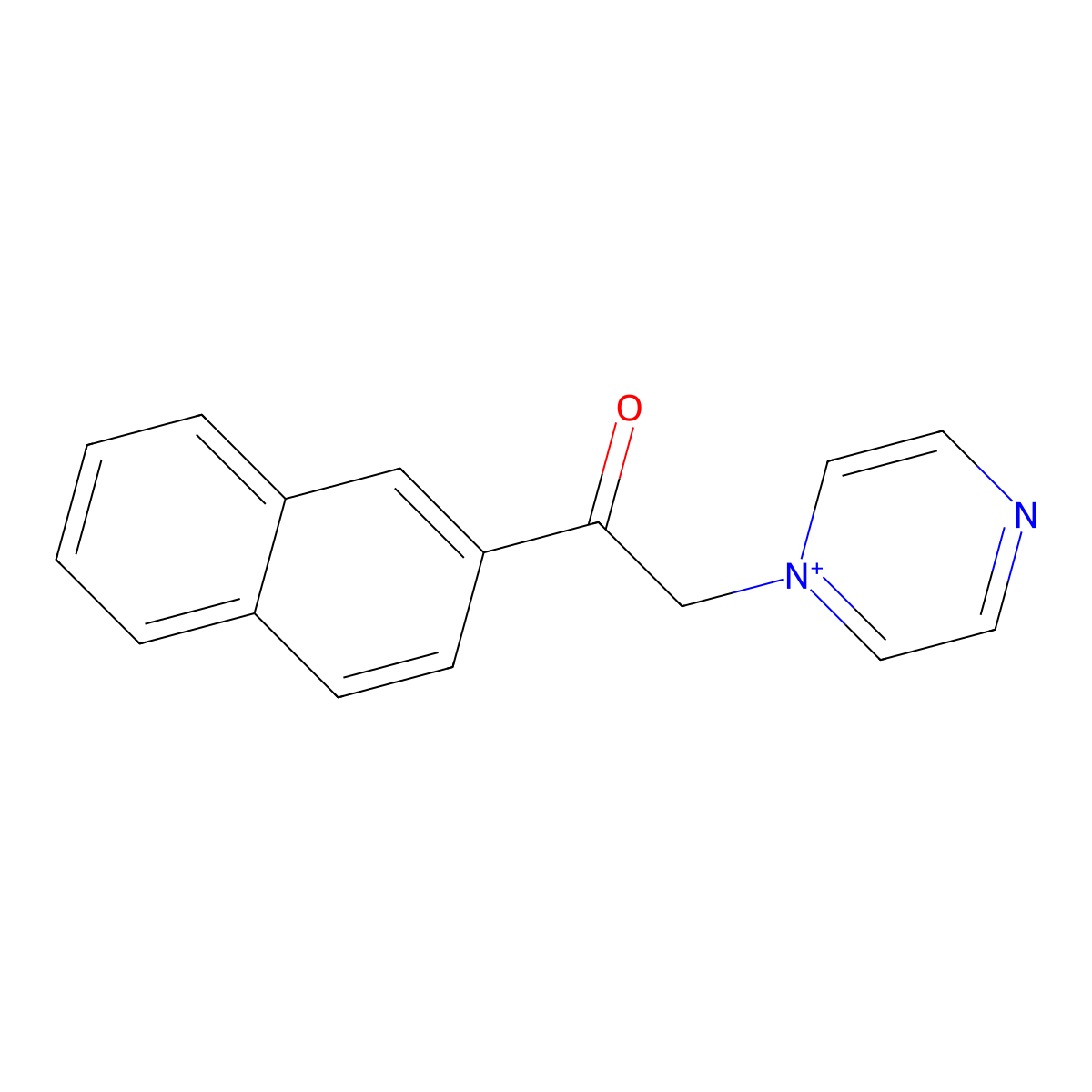 1-Naphthalen-2-yl-2-pyrazin-1-ium-1-ylethanone molecular structure, CAS 748068-47-5