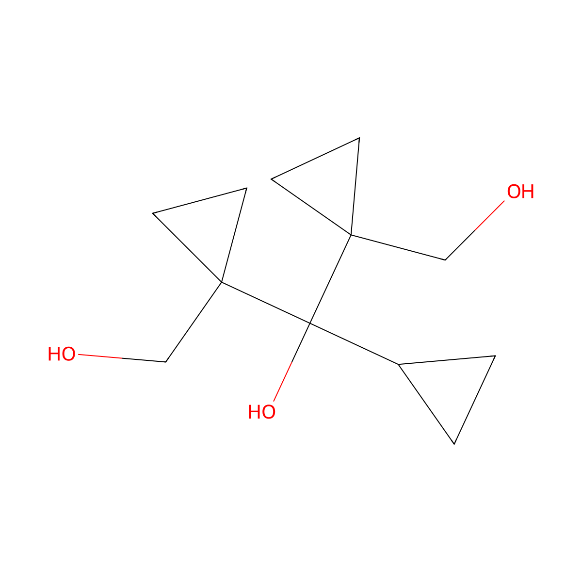 Cyclopropyl-bis[1-(hydroxymethyl)cyclopropyl]methanol molecular structure, CAS 74808-32-5