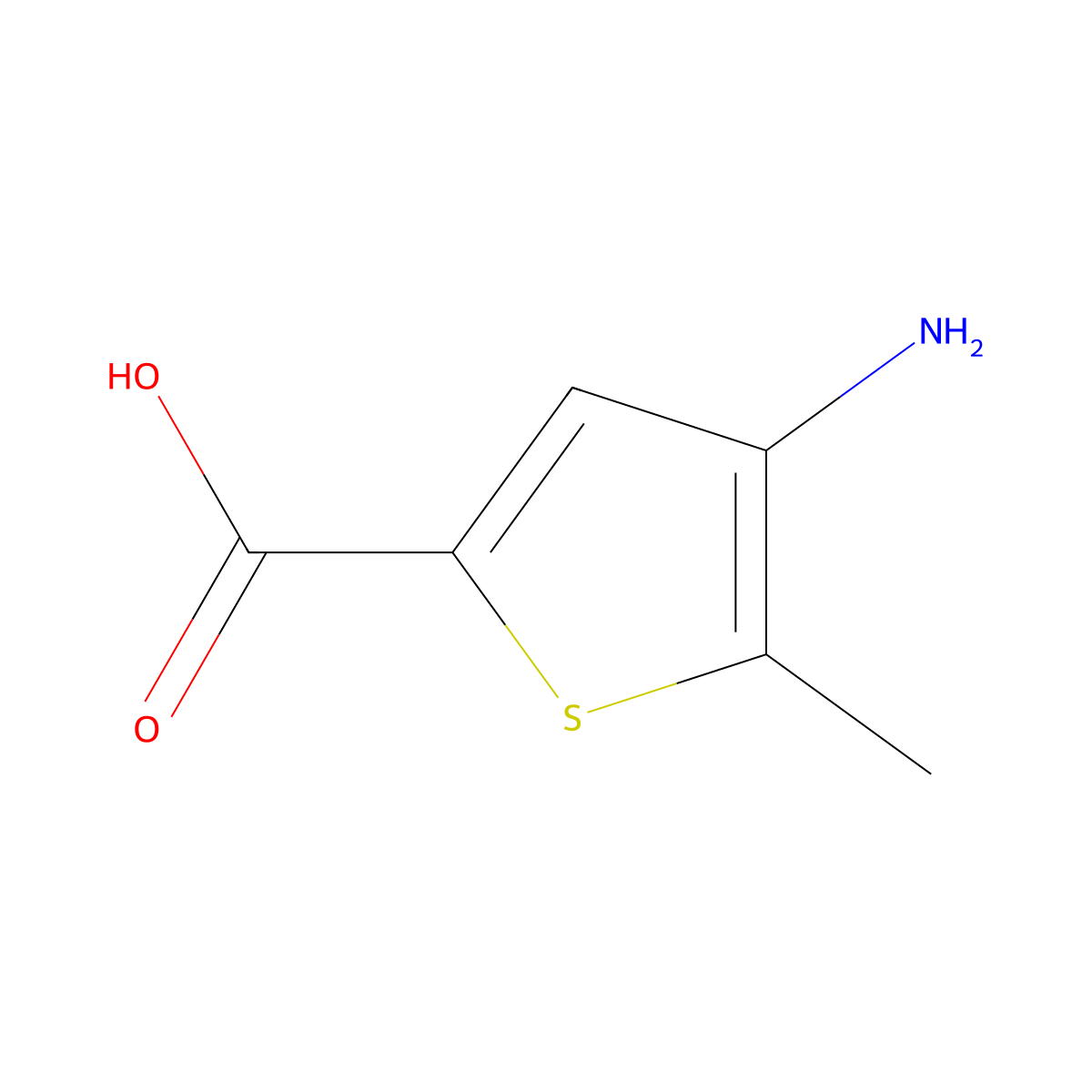 4-Amino-5-methylthiophene-2-carboxylic acid molecular structure, CAS 748091-32-9