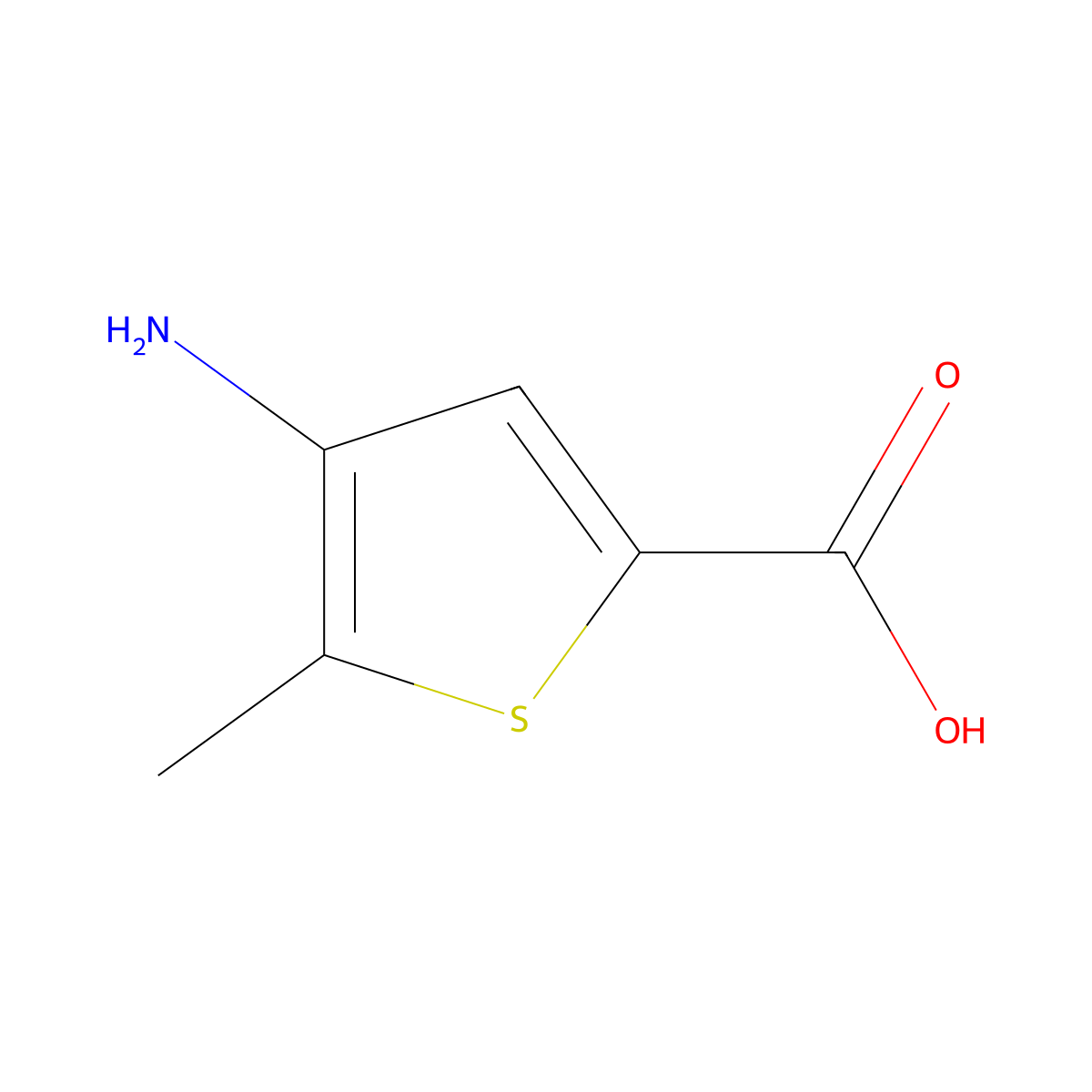 4-Amino-5-methylthiophene-2-carboxylic acid molecular structure, CAS 748091-32-9