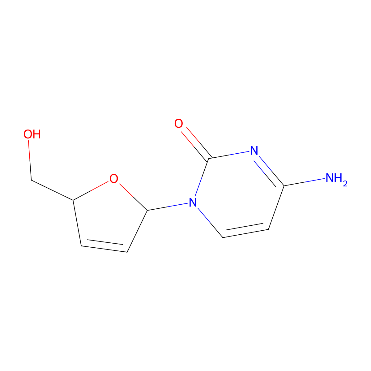 2',3'-Didehydro-2',3'-dideoxycytidine molecular structure, CAS 7481-88-1