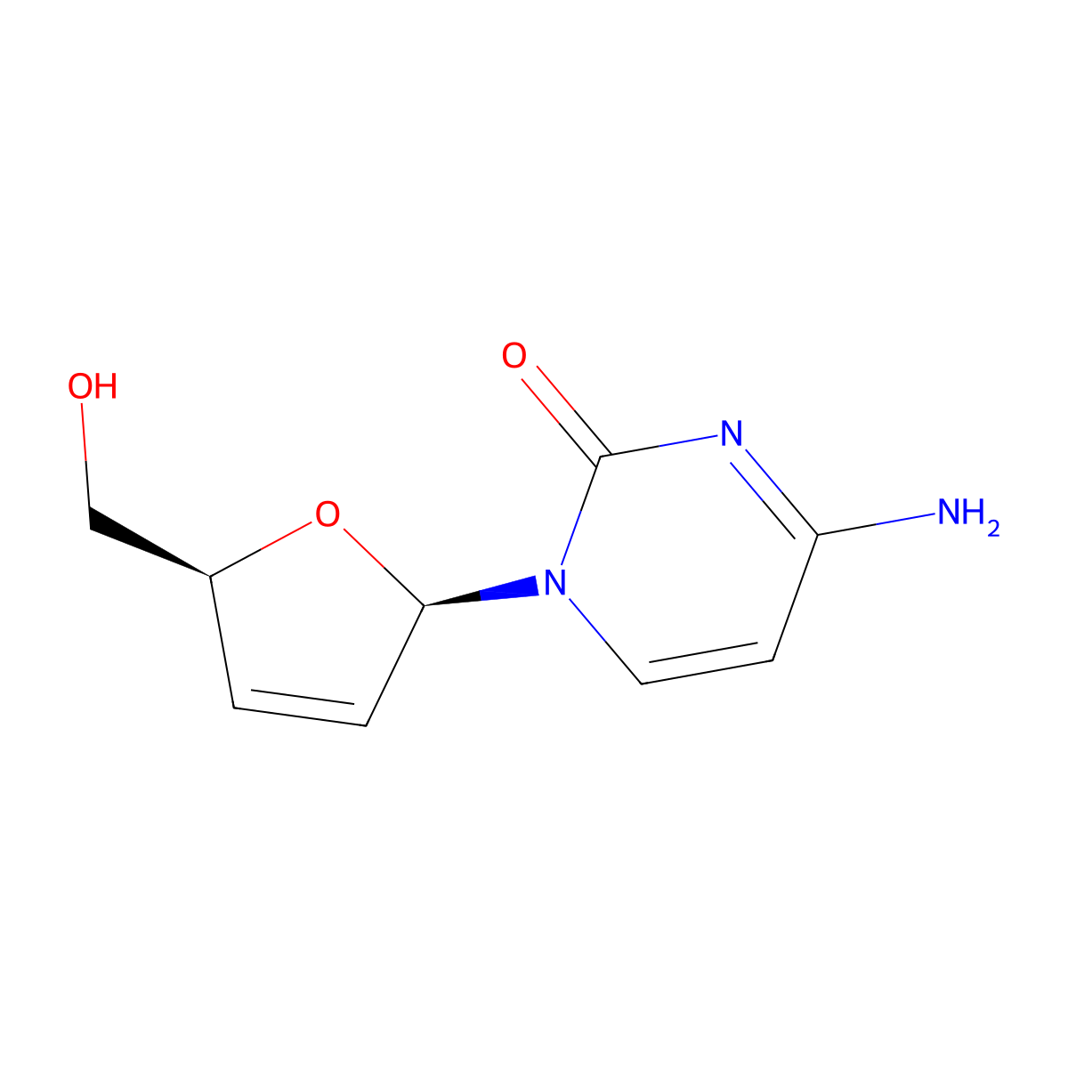 2',3'-Didehydro-2',3'-dideoxycytidine molecular structure, CAS 7481-88-1