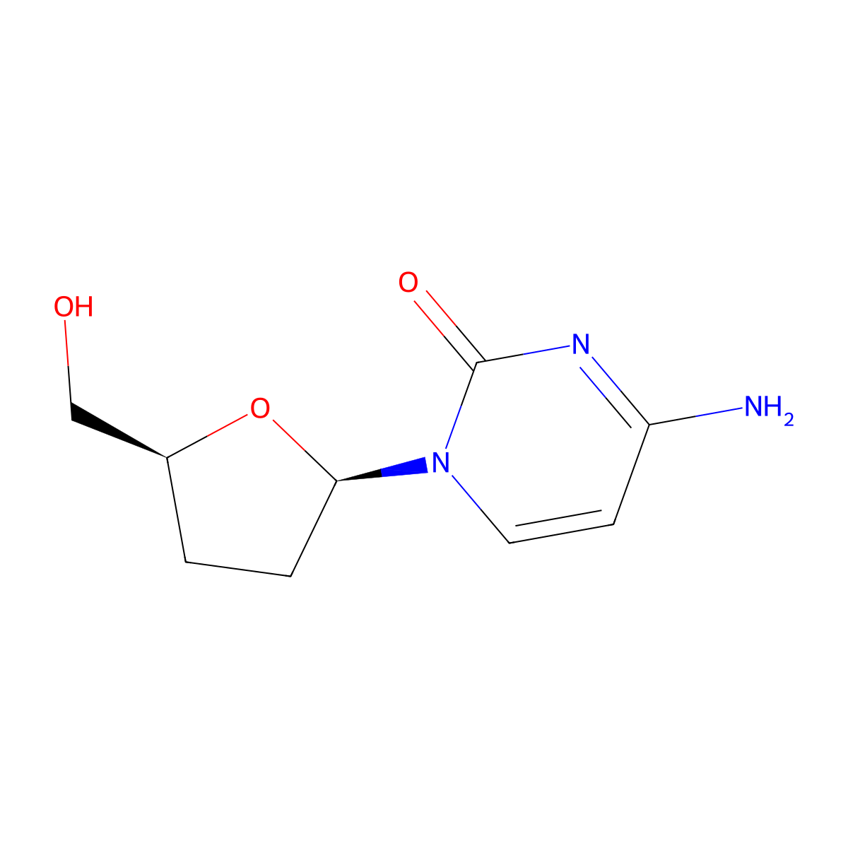Dideoxycytidine molecular structure, CAS 7481-89-2
